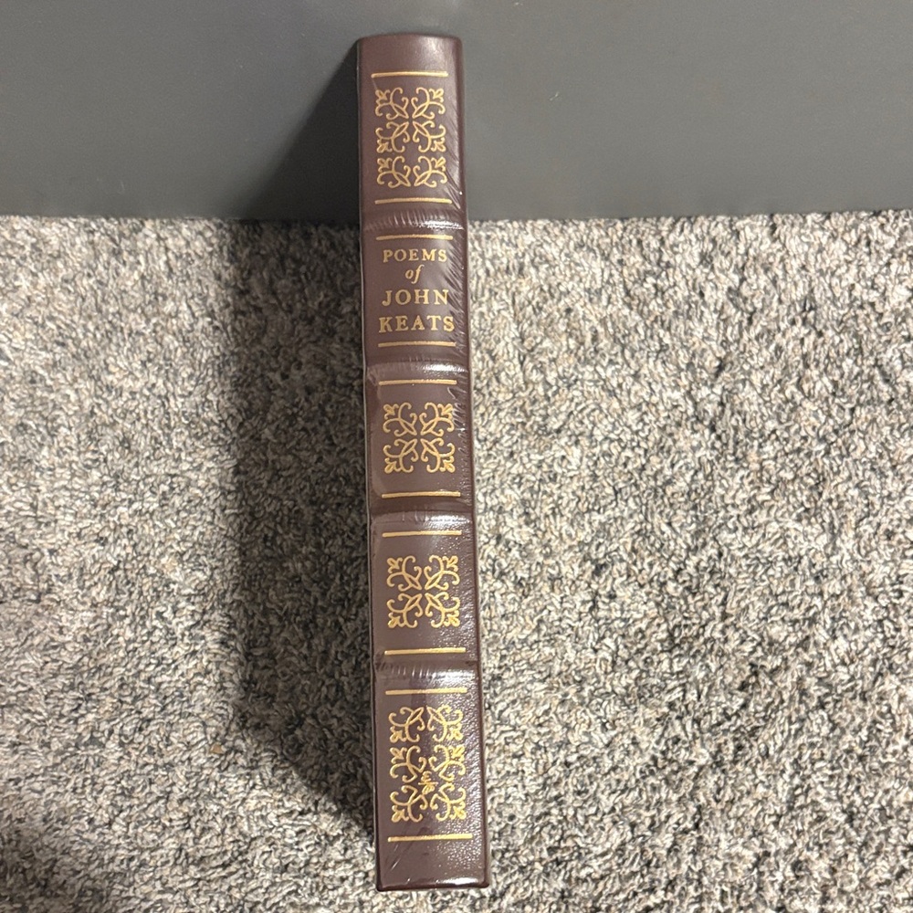 Poems of John Keats Decorative Brown Leather Book Spine